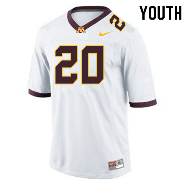 Youth #20 Donald Willis Minnesota Golden Gophers College Football Jerseys Sale-White - Click Image to Close